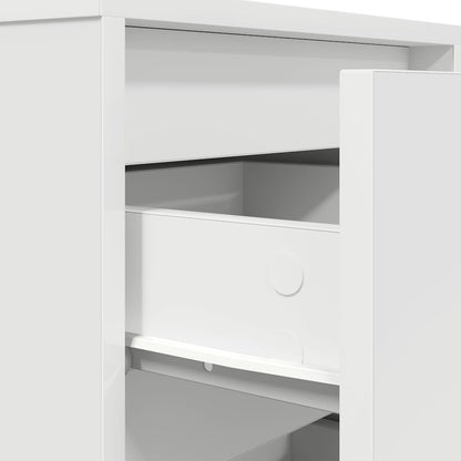 vidaXL Bedside Cabinet with LED Lights White 38x34x65 cm
