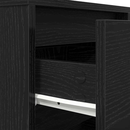 vidaXL Bedside Cabinet with LED Lights Black 38x34x65 cm