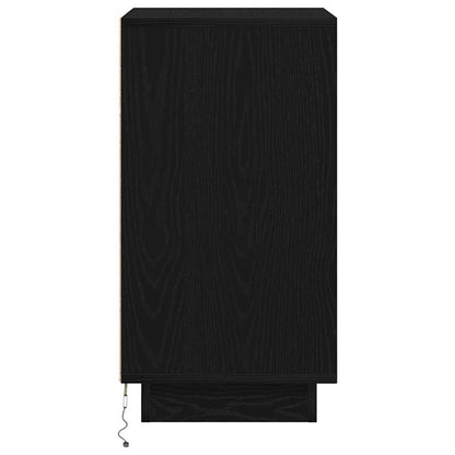 vidaXL Bedside Cabinet with LED Lights Black 38x34x65 cm