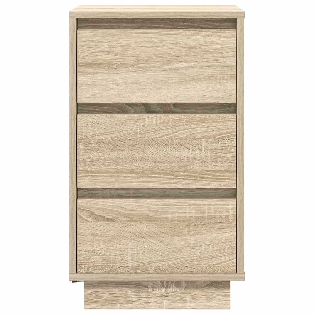 vidaXL Bedside Cabinet with LED Lights Sonoma Oak 38x34x65 cm
