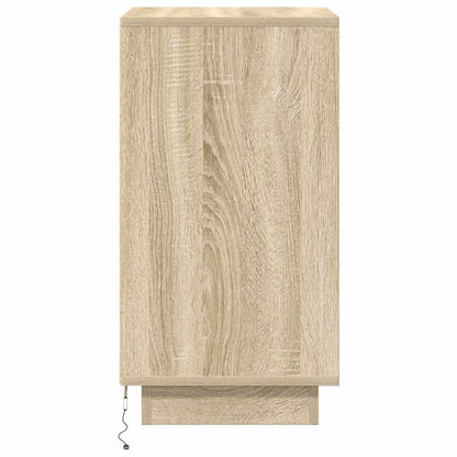 vidaXL Bedside Cabinet with LED Lights Sonoma Oak 38x34x65 cm