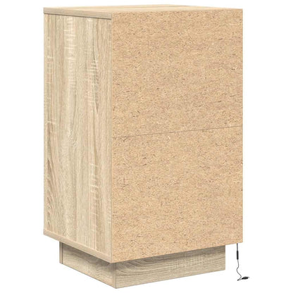 vidaXL Bedside Cabinet with LED Lights Sonoma Oak 38x34x65 cm