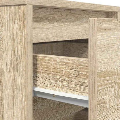 vidaXL Bedside Cabinet with LED Lights Sonoma Oak 38x34x65 cm