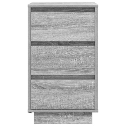 vidaXL Bedside Cabinet with LED Lights Grey Sonoma 38x34x65 cm