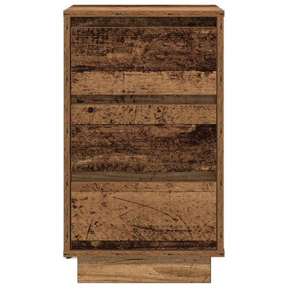 vidaXL Bedside Cabinet with LED Lights Old Wood 38x34x65 cm