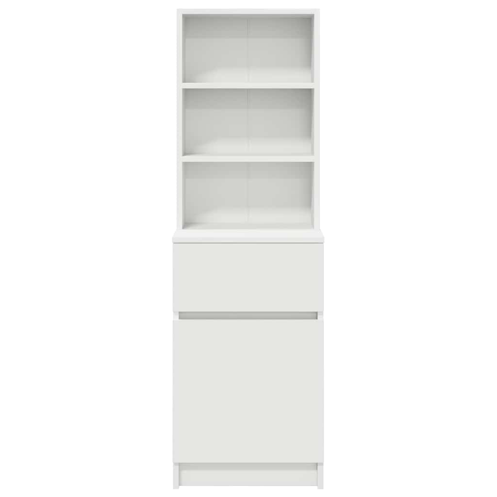 vidaXL Bedside Cabinet White 39x35x125 cm Engineered Wood
