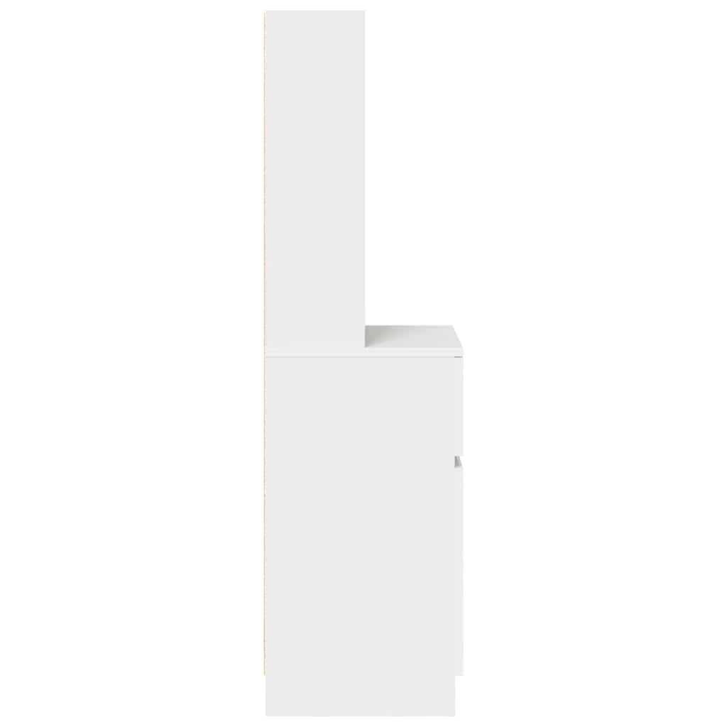 vidaXL Bedside Cabinet White 39x35x125 cm Engineered Wood