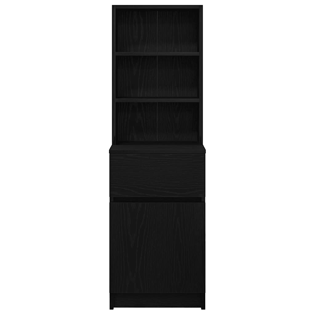 vidaXL Bedside Cabinet Black 39x35x125 cm Engineered Wood