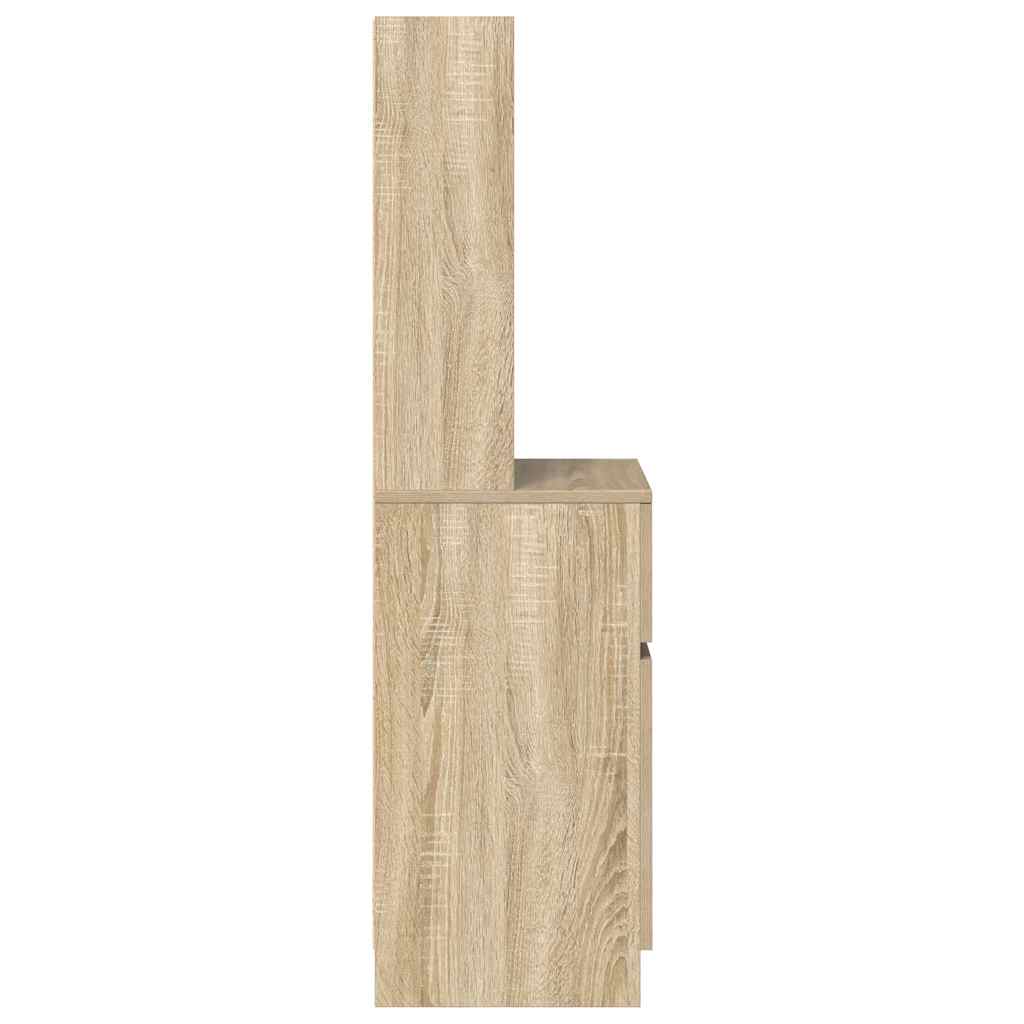 vidaXL Bedside Cabinet Sonoma Oak 39x35x125 cm Engineered Wood