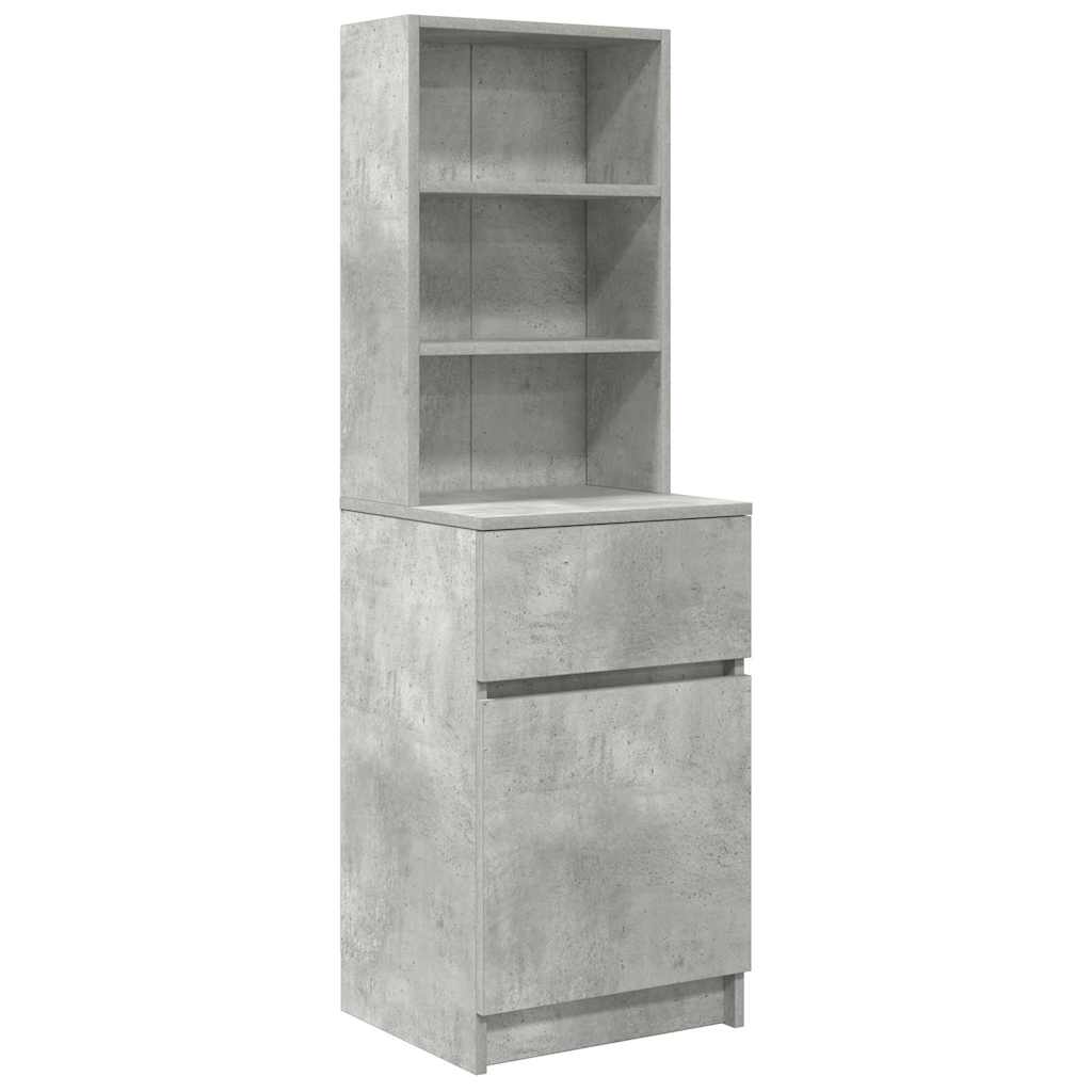 vidaXL Bedside Cabinet Concrete Grey 39x35x125 cm Engineered Wood