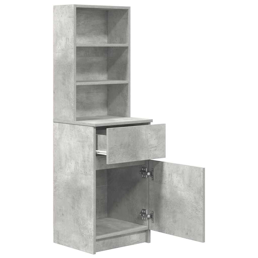 vidaXL Bedside Cabinet Concrete Grey 39x35x125 cm Engineered Wood