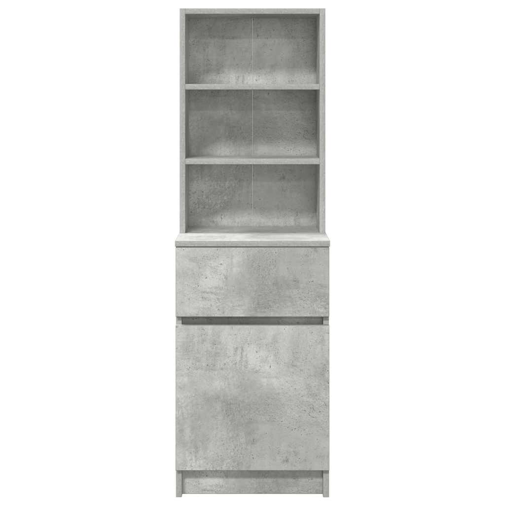 vidaXL Bedside Cabinet Concrete Grey 39x35x125 cm Engineered Wood