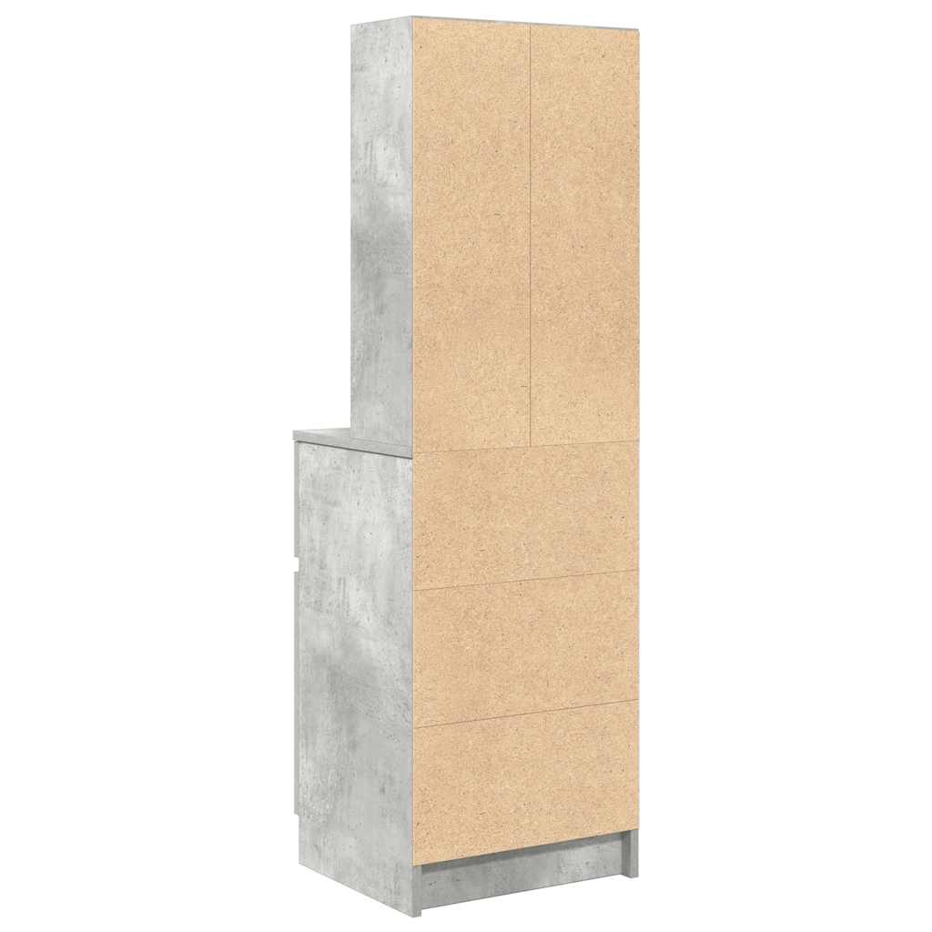vidaXL Bedside Cabinet Concrete Grey 39x35x125 cm Engineered Wood