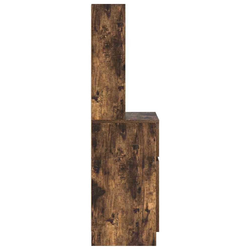 vidaXL Bedside Cabinet Smoked Oak 39x35x125 cm Engineered Wood
