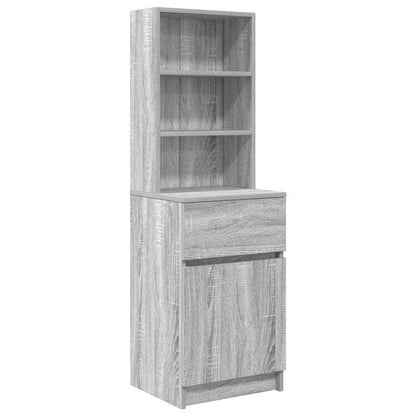 vidaXL Bedside Cabinet Grey Sonoma 39x35x125 cm Engineered Wood