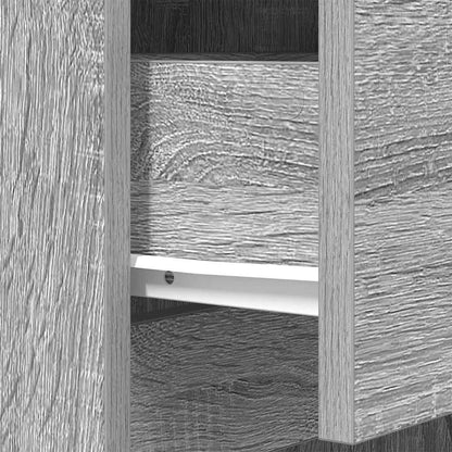 vidaXL Bedside Cabinet Grey Sonoma 39x35x125 cm Engineered Wood