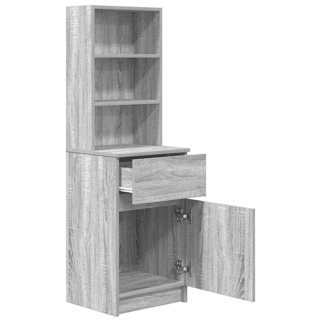 vidaXL Bedside Cabinet Grey Sonoma 39x35x125 cm Engineered Wood