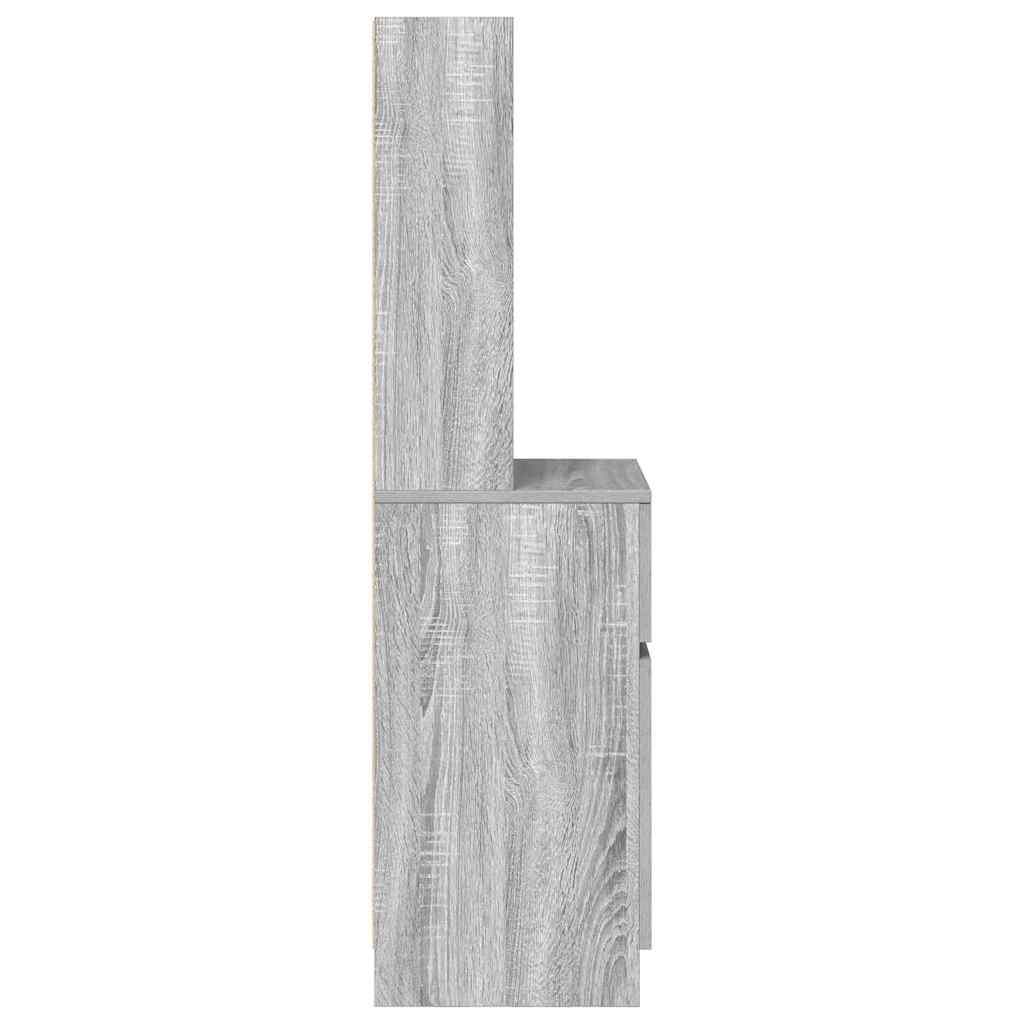 vidaXL Bedside Cabinet Grey Sonoma 39x35x125 cm Engineered Wood