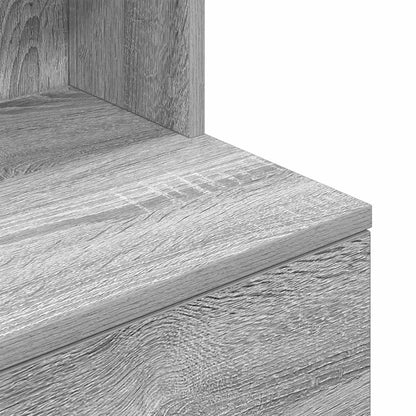 vidaXL Bedside Cabinet Grey Sonoma 39x35x125 cm Engineered Wood