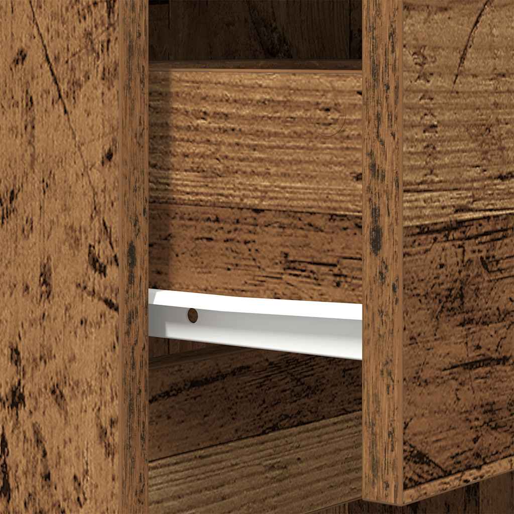 vidaXL Bedside Cabinet Old Wood 39x35x125 cm Engineered Wood