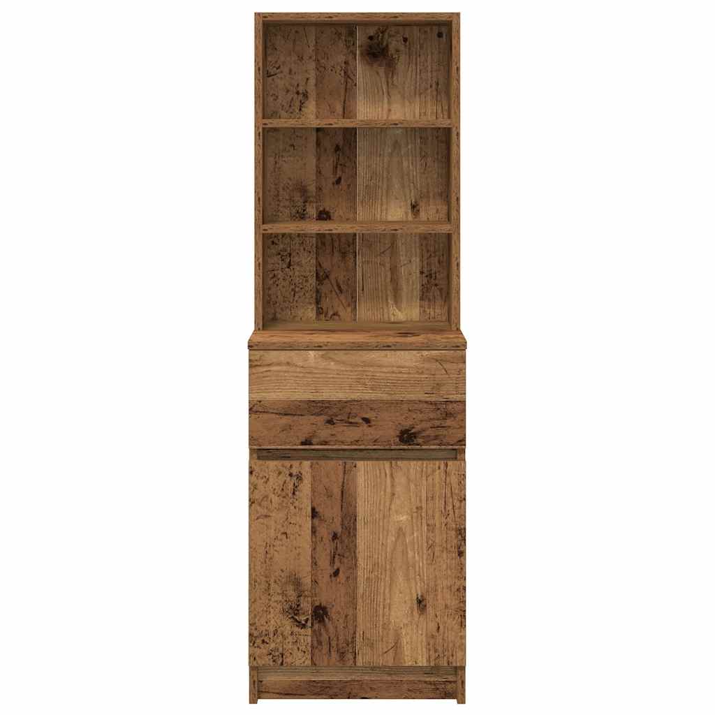 vidaXL Bedside Cabinet Old Wood 39x35x125 cm Engineered Wood
