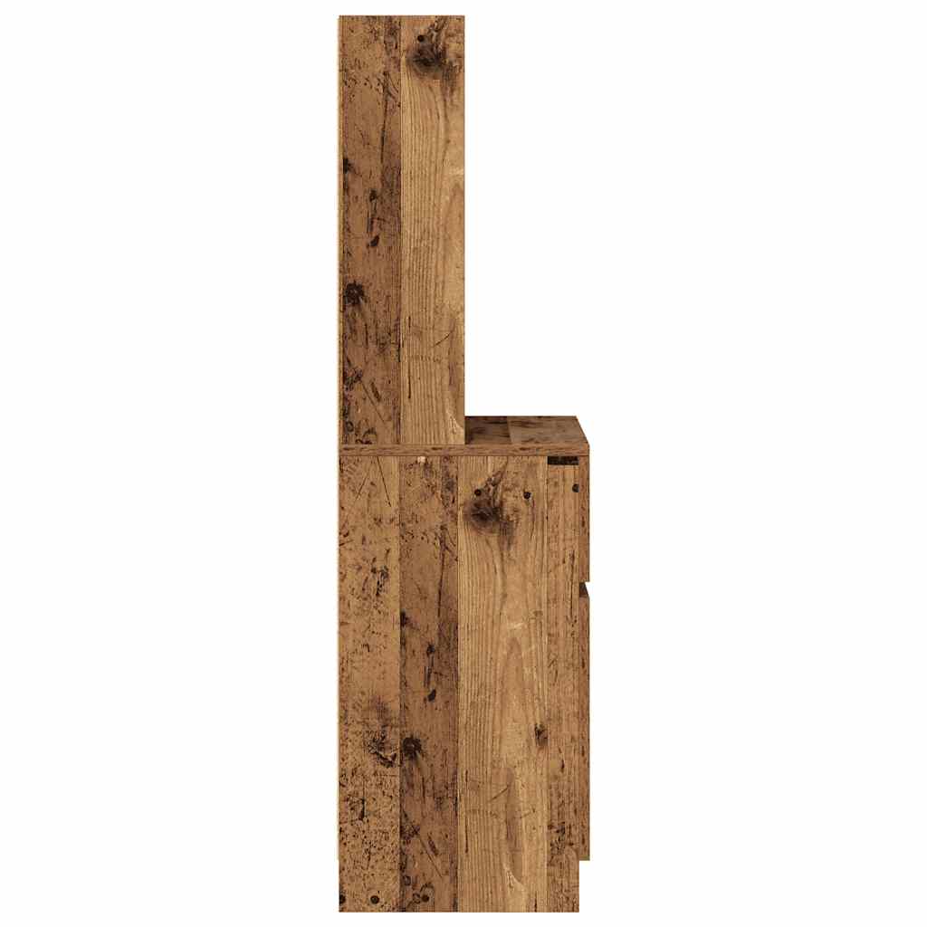 vidaXL Bedside Cabinet Old Wood 39x35x125 cm Engineered Wood
