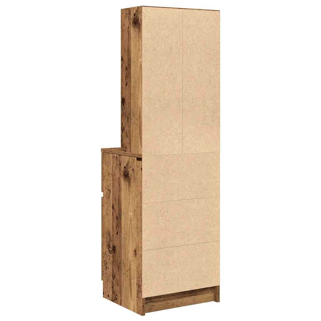 vidaXL Bedside Cabinet Old Wood 39x35x125 cm Engineered Wood