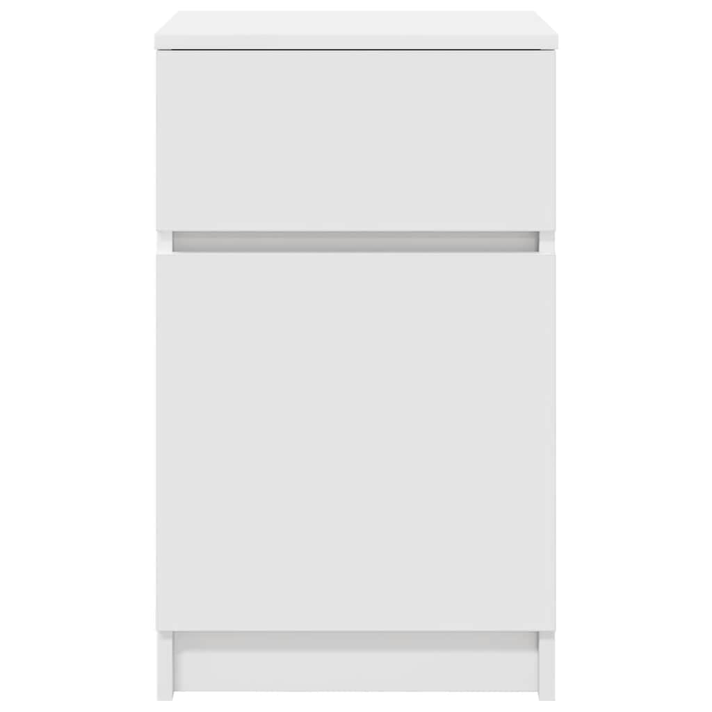 vidaXL Bedside Cabinet White 39x35x65 cm Engineered Wood