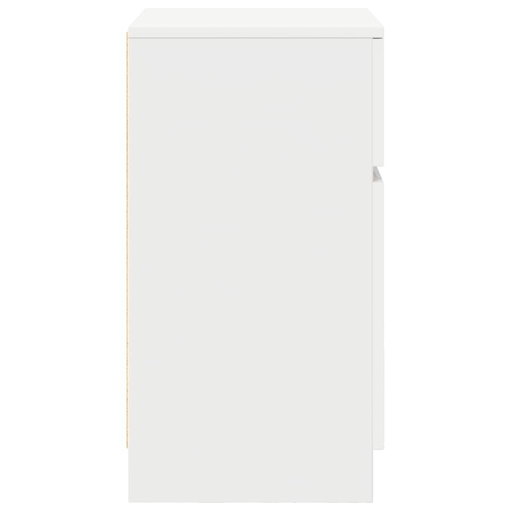 vidaXL Bedside Cabinet White 39x35x65 cm Engineered Wood