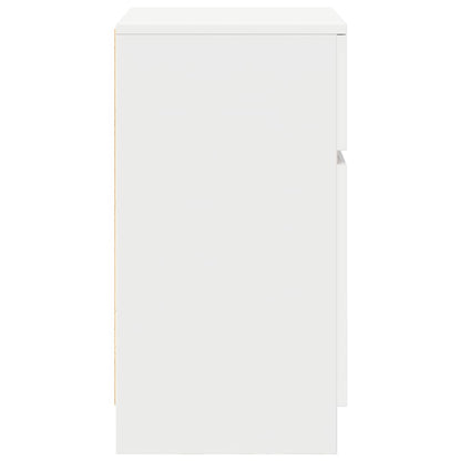 vidaXL Bedside Cabinet White 39x35x65 cm Engineered Wood