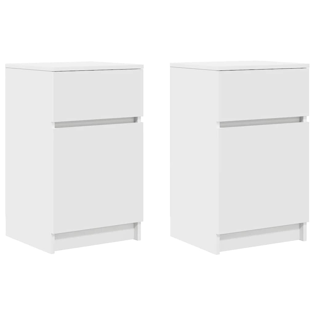 vidaXL Bedside Cabinets 2 pcs White 39x35x65 cm Engineered Wood