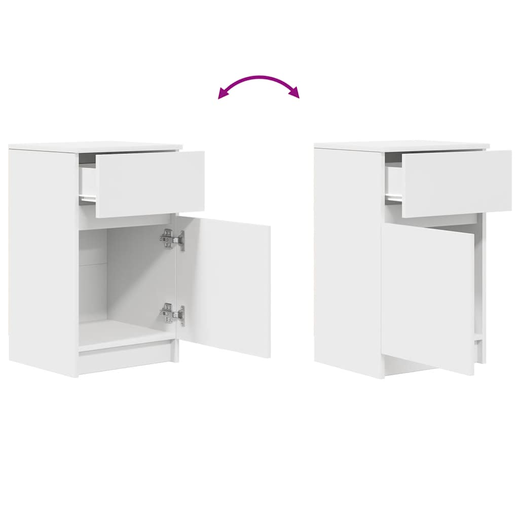 vidaXL Bedside Cabinets 2 pcs White 39x35x65 cm Engineered Wood