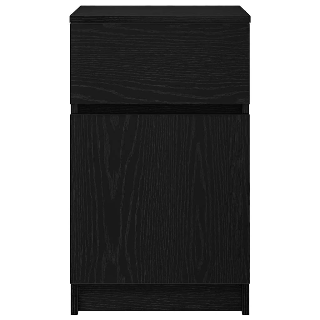 vidaXL Bedside Cabinet Black 39x35x65 cm Engineered Wood