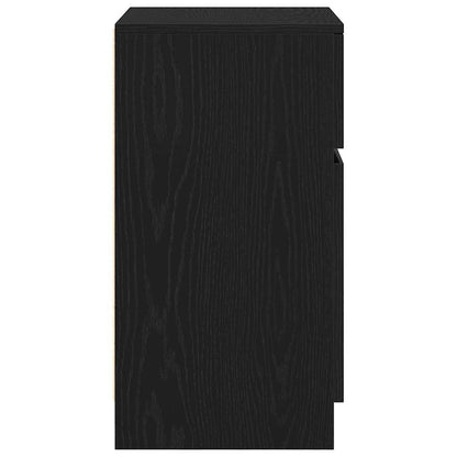 vidaXL Bedside Cabinet Black 39x35x65 cm Engineered Wood