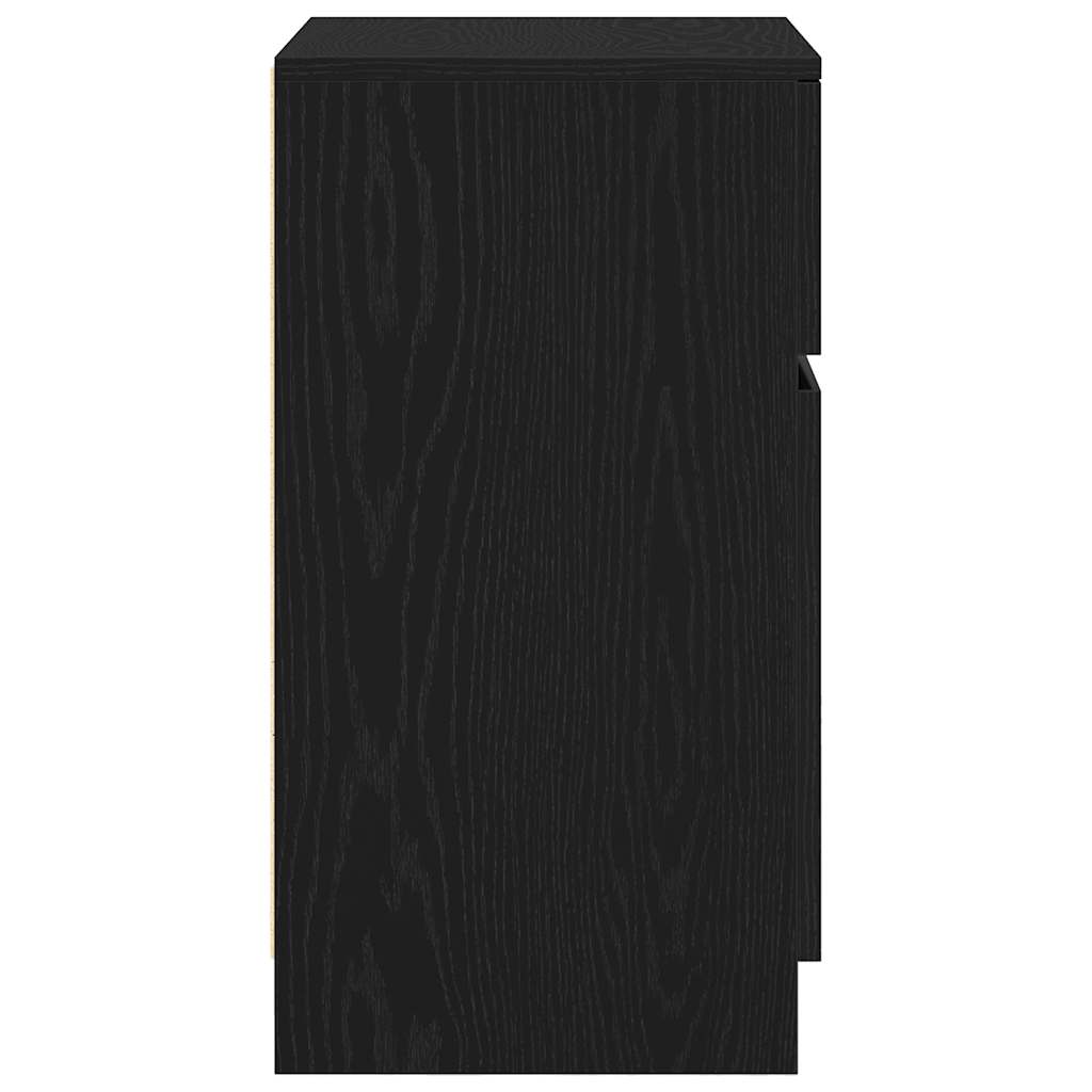vidaXL Bedside Cabinet Black 39x35x65 cm Engineered Wood