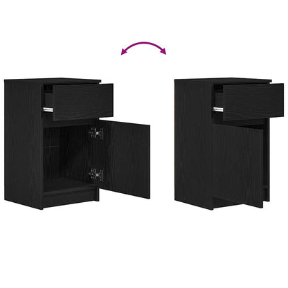 vidaXL Bedside Cabinet Black 39x35x65 cm Engineered Wood