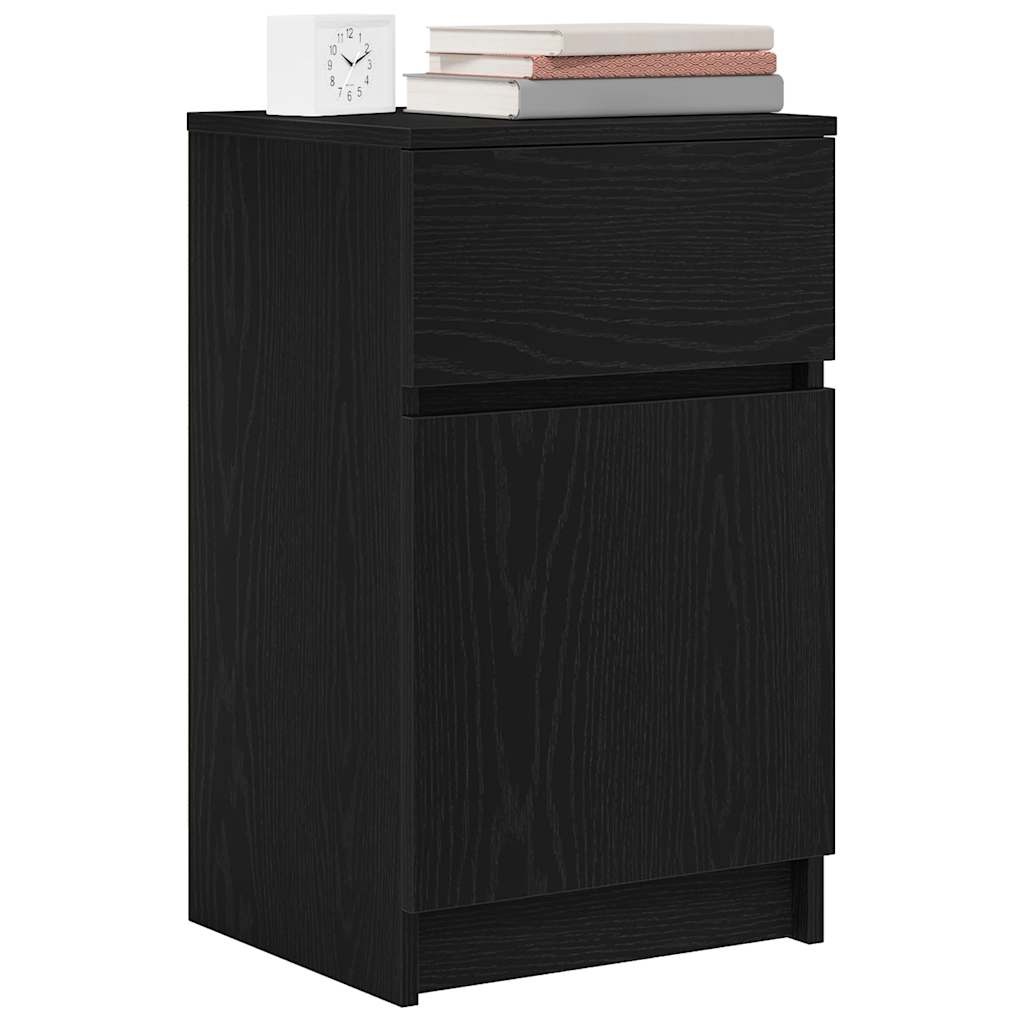 vidaXL Bedside Cabinets 2 pcs Black 39x35x65 cm Engineered Wood