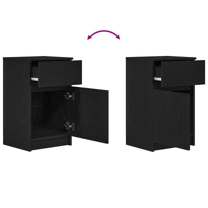 vidaXL Bedside Cabinets 2 pcs Black 39x35x65 cm Engineered Wood