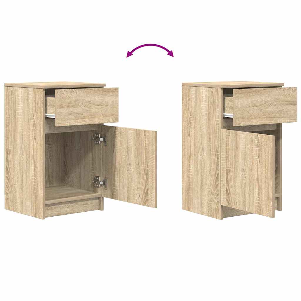 vidaXL Bedside Cabinet Sonoma Oak 39x35x65 cm Engineered Wood