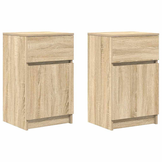 vidaXL Bedside Cabinets 2 pcs Sonoma Oak 39x35x65 cm Engineered Wood