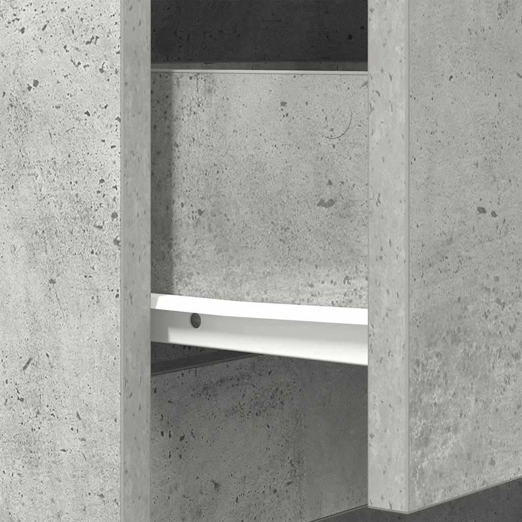 vidaXL Bedside Cabinet Concrete Grey 39x35x65 cm Engineered Wood