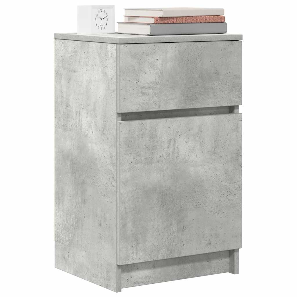 vidaXL Bedside Cabinet Concrete Grey 39x35x65 cm Engineered Wood