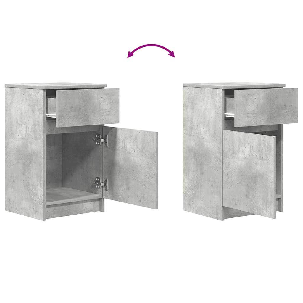 vidaXL Bedside Cabinet Concrete Grey 39x35x65 cm Engineered Wood