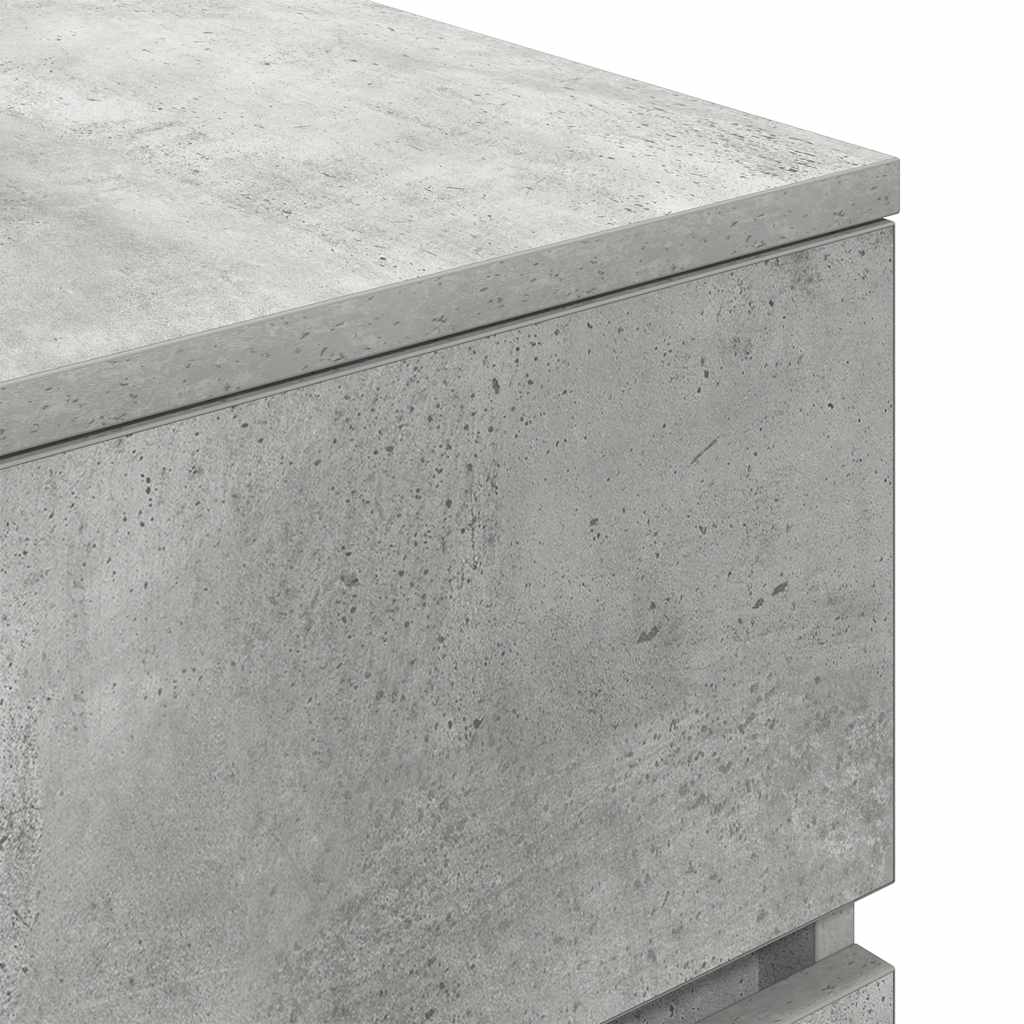 vidaXL Bedside Cabinet Concrete Grey 39x35x65 cm Engineered Wood