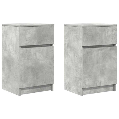 vidaXL Bedside Cabinets 2 pcs Concrete Grey 39x35x65cm Engineered Wood