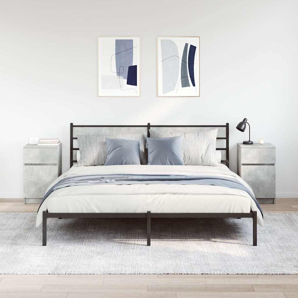 vidaXL Bedside Cabinets 2 pcs Concrete Grey 39x35x65 cm Engineered Wood