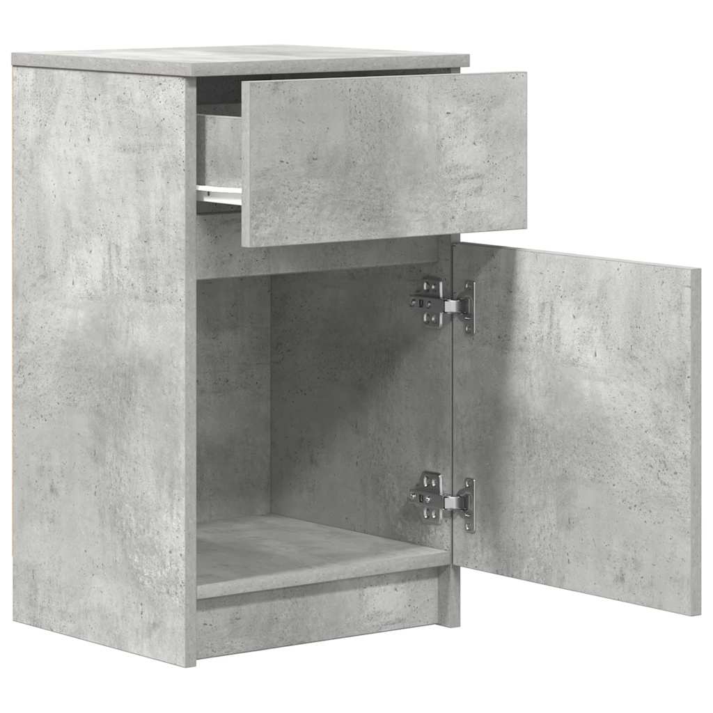 vidaXL Bedside Cabinets 2 pcs Concrete Grey 39x35x65 cm Engineered Wood
