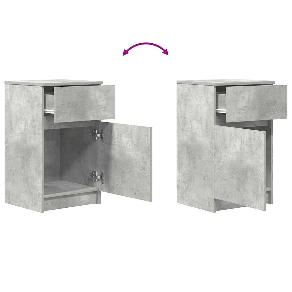 vidaXL Bedside Cabinets 2 pcs Concrete Grey 39x35x65 cm Engineered Wood