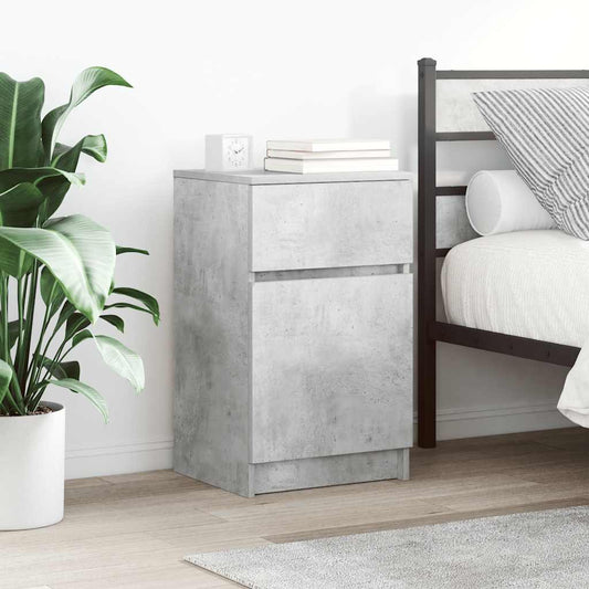vidaXL Bedside Cabinets 2 pcs Concrete Grey 39x35x65cm Engineered Wood