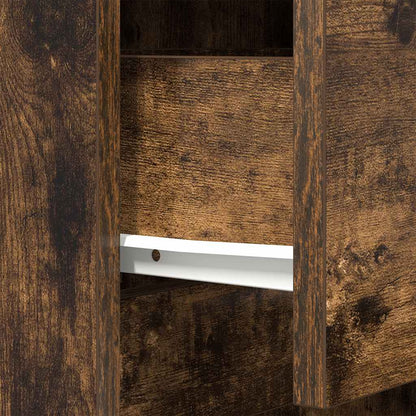 vidaXL Bedside Cabinet Smoked Oak 39x35x65 cm Engineered Wood